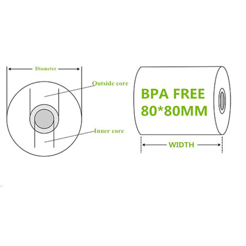 50g 80*80mm  BPA Free Receipt Paper
